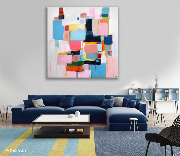 Modern Canvas Paintings, Large Abstract Art for Bedroom, Original Abstract Wall Art, Simple Modern Acrylic Artwork, Contemporary Canvas Art-Silvia Home Craft