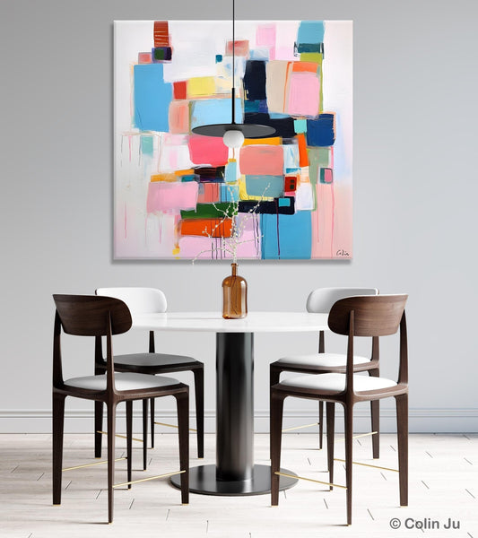 Modern Canvas Paintings, Large Abstract Art for Bedroom, Original Abstract Wall Art, Simple Modern Acrylic Artwork, Contemporary Canvas Art-Silvia Home Craft