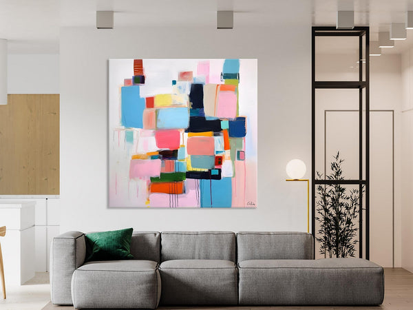 Modern Canvas Paintings, Large Abstract Art for Bedroom, Original Abstract Wall Art, Simple Modern Acrylic Artwork, Contemporary Canvas Art-Silvia Home Craft