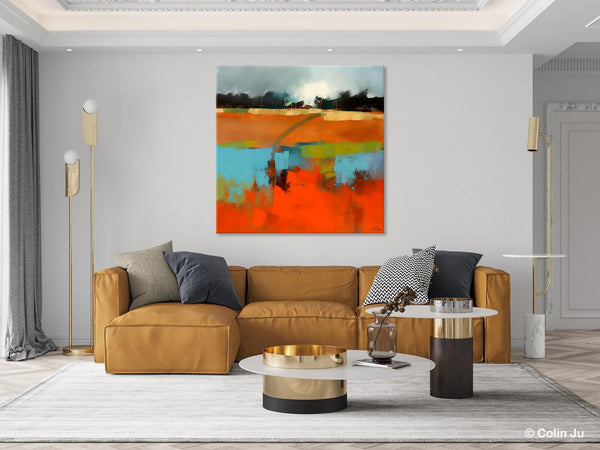Original Abstract Wall Art, Landscape Acrylic Art, Landscape Canvas Art, Hand Painted Canvas Art, Large Abstract Painting for Living Room-Silvia Home Craft