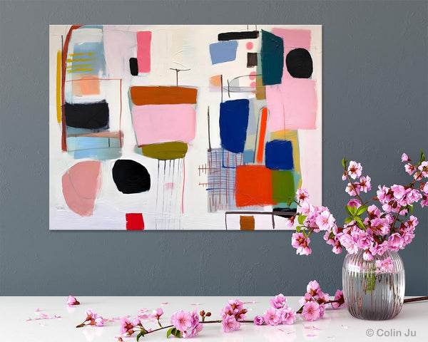 Contemporary Acrylic Painting on Canvas, Original Canvas Art, Large Wall Art Painting for Bedroom, Oversized Modern Abstract Wall Paintings-Silvia Home Craft