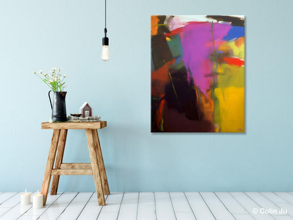 Large Original Abstract Wall Art, Contemporary Acrylic Paintings, Extra Large Abstract Painting for Dining Room, Abstract Painting on Canvas-Silvia Home Craft