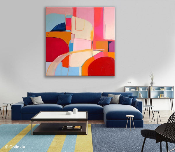 Modern Acrylic Artwork, Simple Canvas Paintings, Large Abstract Painting for Dining Room, Contemporary Canvas Art, Original Modern Wall Art-Silvia Home Craft