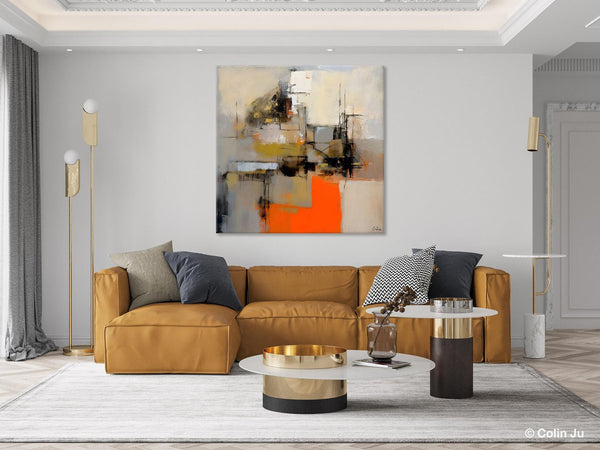 Large Abstract Art for Bedroom, Original Abstract Wall Art, Simple Modern Acrylic Artwork, Modern Canvas Paintings, Contemporary Canvas Art-Silvia Home Craft