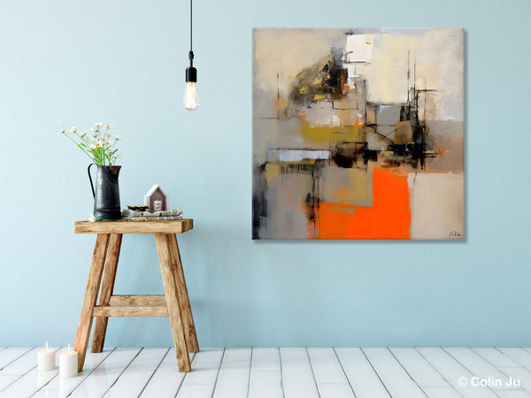 Large Abstract Art for Bedroom, Original Abstract Wall Art, Simple Modern Acrylic Artwork, Modern Canvas Paintings, Contemporary Canvas Art-Silvia Home Craft
