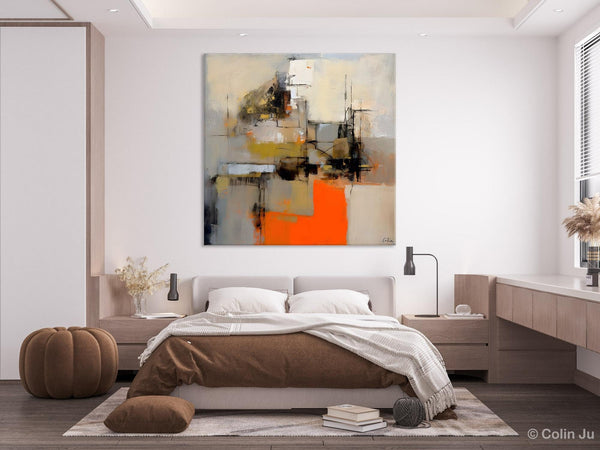 Large Abstract Art for Bedroom, Original Abstract Wall Art, Simple Modern Acrylic Artwork, Modern Canvas Paintings, Contemporary Canvas Art-Silvia Home Craft