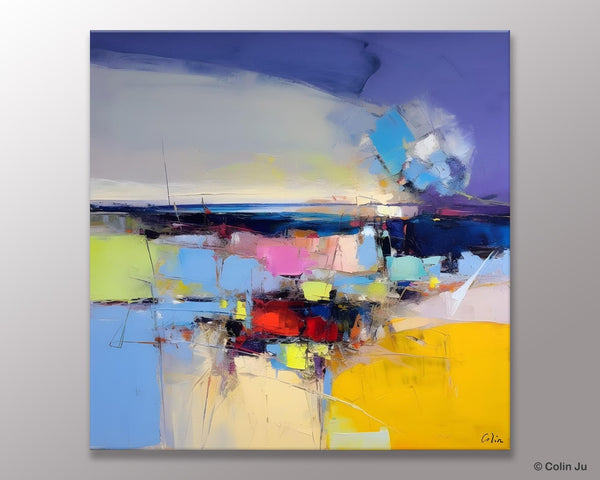 Modern Canvas Art Paintings, Palette Knife Abstract Painting, Original Modern Acrylic Artwork, Large Abstract Paintings for Dining Room-Silvia Home Craft