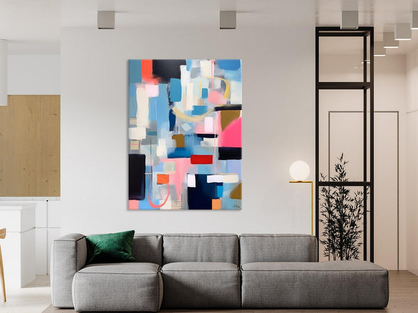 Original Modern Artwork, Contemporary Acrylic Painting on Canvas, Large Wall Art Painting for Bedroom, Oversized Abstract Wall Art Paintings-Silvia Home Craft