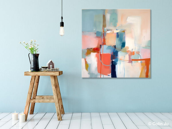 Canvas Paintings, Large Abstract Art for Bedroom, Simple Modern Acrylic Artwork, Modern Original Abstract Wall Art, Contemporary Canvas Art-Silvia Home Craft