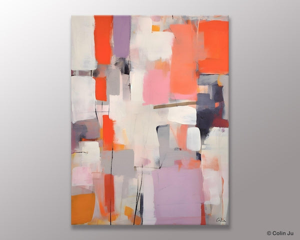 Large Painting for Dining Room, Original Canvas Artwork, Contemporary Acrylic Painting on Canvas, Simple Abstract Art, Wall Art Paintings-Silvia Home Craft