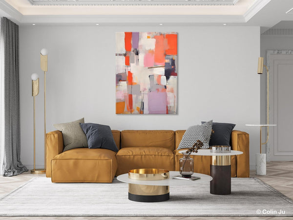 Large Painting for Dining Room, Original Canvas Artwork, Contemporary Acrylic Painting on Canvas, Simple Abstract Art, Wall Art Paintings-Silvia Home Craft