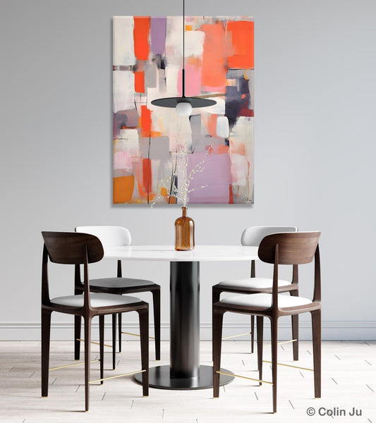 Large Painting for Dining Room, Original Canvas Artwork, Contemporary Acrylic Painting on Canvas, Simple Abstract Art, Wall Art Paintings-Silvia Home Craft