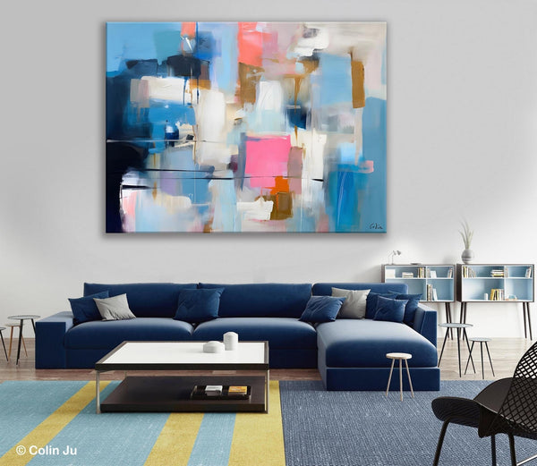 Large Wall Art Paintings, Simple Canvas Art, Contemporary Painting on Canvas, Original Canvas Wall Art for sale, Simple Abstract Paintings-Silvia Home Craft
