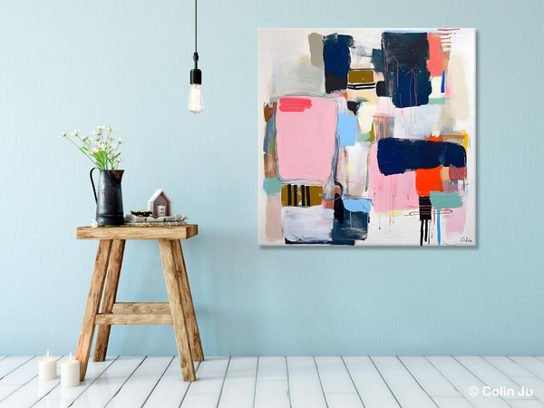 Modern Original Abstract Wall Art, Contemporary Canvas Art, Canvas Paintings, Large Abstract Art for Bedroom, Simple Modern Acrylic Artwork-Silvia Home Craft