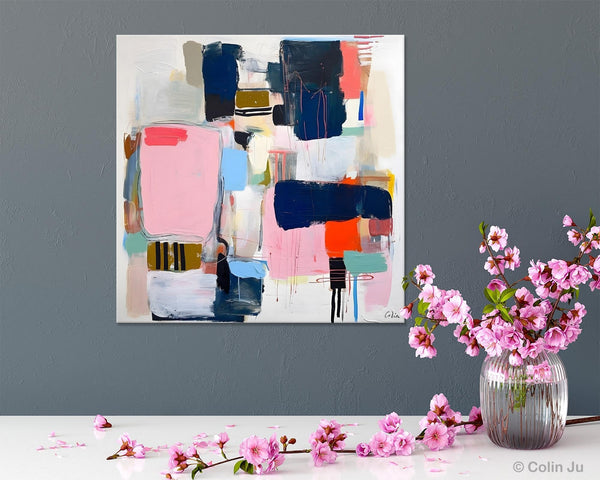 Modern Original Abstract Wall Art, Contemporary Canvas Art, Canvas Paintings, Large Abstract Art for Bedroom, Simple Modern Acrylic Artwork-Silvia Home Craft