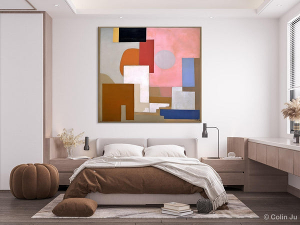 Extra Large Canvas Paintings for Living Room, Original Modern Abstract Artwork, Geometric Modern Canvas Art, Abstract Wall Art for Sale-Silvia Home Craft