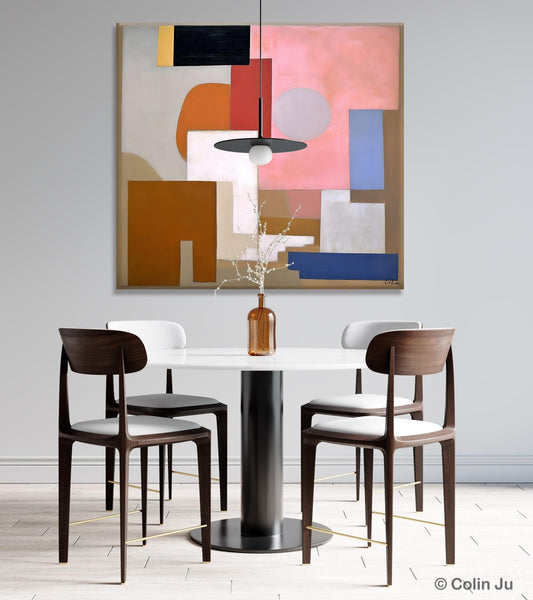 Extra Large Canvas Paintings for Living Room, Original Modern Abstract Artwork, Geometric Modern Canvas Art, Abstract Wall Art for Sale-Silvia Home Craft