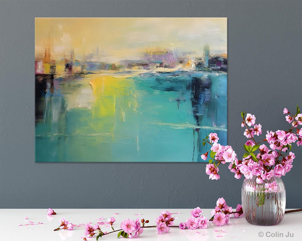 Original Canvas Artwork, Contemporary Acrylic Painting on Canvas, Large Painting for Dining Room, Simple Abstract Art, Wall Art Paintings-Silvia Home Craft