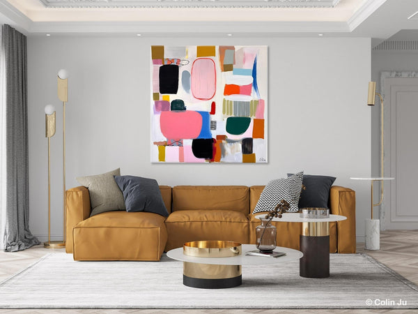 Geometric Modern Acrylic Art, Modern Original Abstract Art, Large Wall Art for Bedroom, Canvas Paintings for Sale, Contemporary Canvas Art-Silvia Home Craft