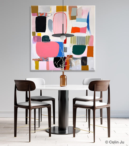 Geometric Modern Acrylic Art, Modern Original Abstract Art, Large Wall Art for Bedroom, Canvas Paintings for Sale, Contemporary Canvas Art-Silvia Home Craft