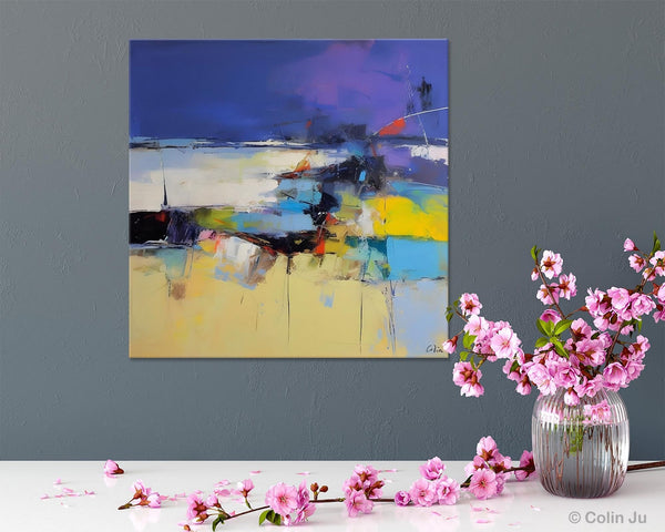 Original Modern Abstract Artwork, Geometric Modern Canvas Art, Extra Large Canvas Paintings for Living Room, Abstract Wall Art for Sale-Silvia Home Craft