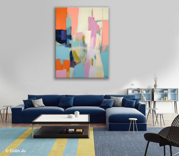 Large Modern Canvas Art for Bedroom, Original Wall Art Paintings, Large Paintings for Sale, Hand Painted Canvas Art, Acrylic Art on Canvas-Silvia Home Craft