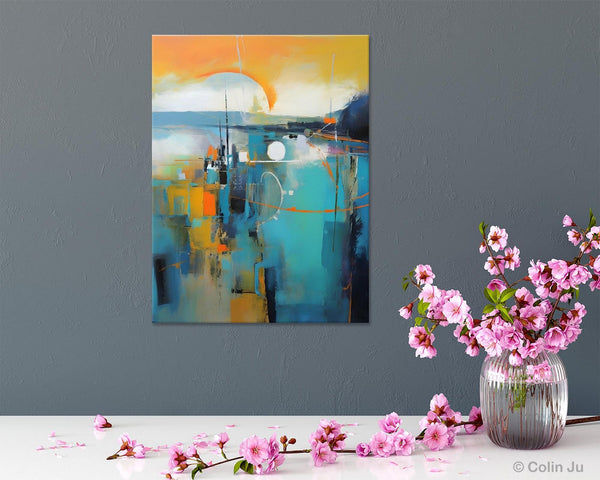 Extra Large Modern Canvas Art for Bedroom, Original Art Paintings, Large Paintings for Sale, Hand Painted Canvas Art, Acrylic Art on Canvas-Silvia Home Craft