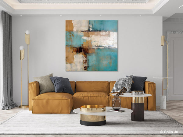 Large Wall Art for Bedroom, Geometric Modern Acrylic Art, Modern Original Abstract Art, Canvas Paintings for Sale, Contemporary Canvas Art-Silvia Home Craft