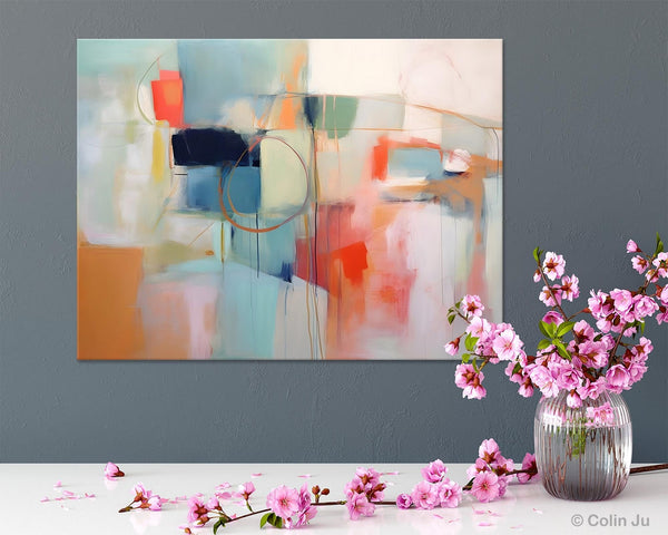 Large Modern Canvas Art, Original Abstract Art Paintings, Hand Painted Acrylic Painting on Canvas, Large Wall Art Painting for Dining Room-Silvia Home Craft