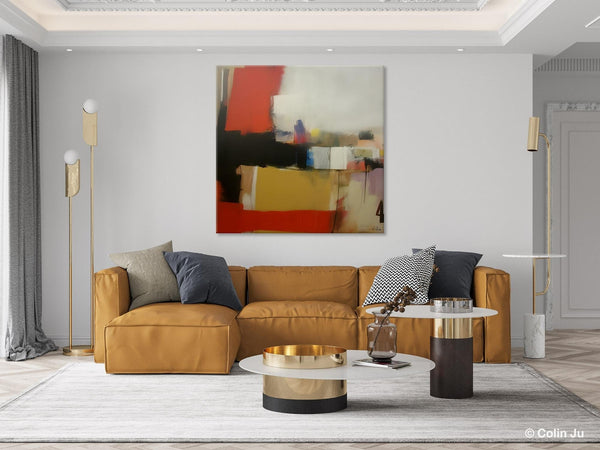 Modern Original Abstract Art, Canvas Paintings for Sale, Large Wall Art for Bedroom, Geometric Modern Acrylic Art, Contemporary Canvas Art-Silvia Home Craft