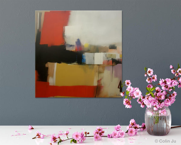 Modern Original Abstract Art, Canvas Paintings for Sale, Large Wall Art for Bedroom, Geometric Modern Acrylic Art, Contemporary Canvas Art-Silvia Home Craft