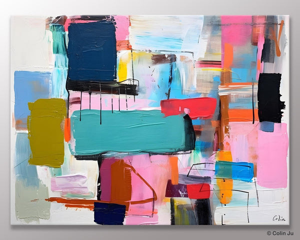 Original Abstract Art Paintings, Hand Painted Canvas Art, Acrylic Painting on Canvas, Large Canvas Art for Sale, Large Painting for Bedroom-Silvia Home Craft