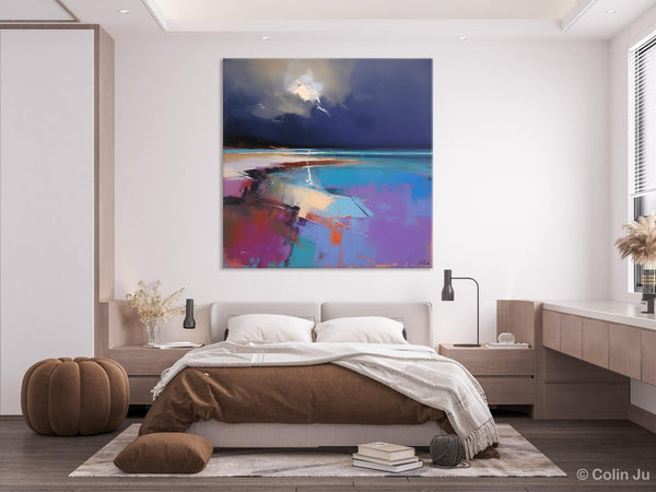 Landscape Canvas Paintings, Hand Painted Canvas Art, Landscape Acrylic Art, Original Abstract Art, Large Landscape Paintings for Living Room-Silvia Home Craft