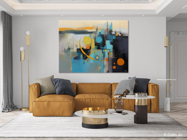 Extra Large Canvas Painting for Living Room, Original Acrylic Wall Art, Oversized Contemporary Acrylic Paintings, Abstract Canvas Paintings-Silvia Home Craft