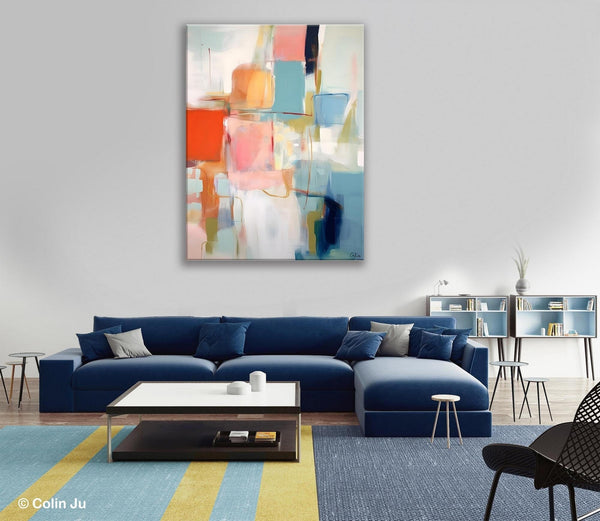 Hand Painted Canvas Art, Original Artowrk, Abstract Wall Paintings, Extra Large Paintings for Dining Room, Contemporary Wall Art Paintings-Silvia Home Craft