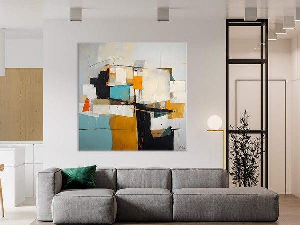 Geometric Original Canvas Wall Art, Contemporary Acrylic Artwork, Hand Painted Canvas Art, Modern Abstract Artwork, Large Abstract Paintings-Silvia Home Craft