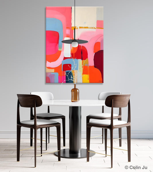 Contemporary Acrylic Painting on Canvas, Simple Abstract Art, Large Painting for Dining Room, Original Canvas Artwork, Wall Art Paintings-Silvia Home Craft
