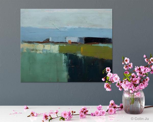 Landscape Acrylic Paintings, Landscape Abstract Painting, Modern Wall Art for Living Room, Original Abstract Art, Acrylic Painting on Canvas-Silvia Home Craft