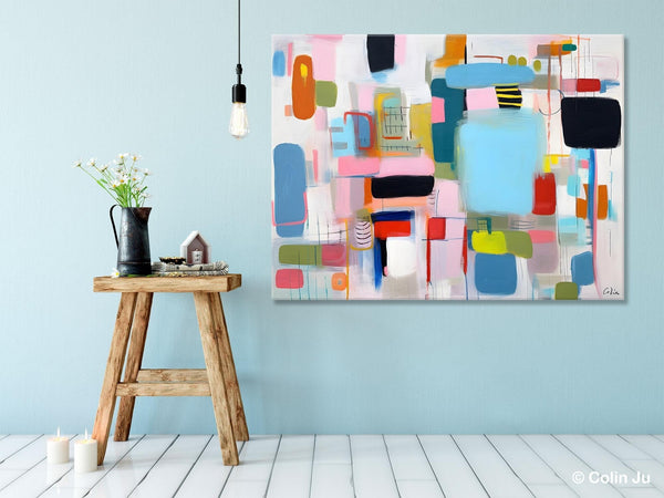 Original Abstract Art, Hand Painted Canvas Art, Modern Wall Art Ideas for Dining Room, Large Canvas Paintings, Contemporary Acrylic Painting-Silvia Home Craft