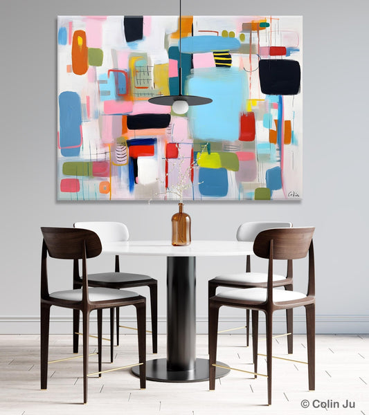 Original Abstract Art, Hand Painted Canvas Art, Modern Wall Art Ideas for Dining Room, Large Canvas Paintings, Contemporary Acrylic Painting-Silvia Home Craft