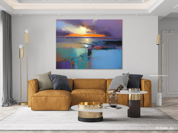 Landscape Canvas Paintings for Living Room, Original Landscape Paintings, Extra Large Modern Wall Art Paintings, Acrylic Painting on Canvas-Silvia Home Craft