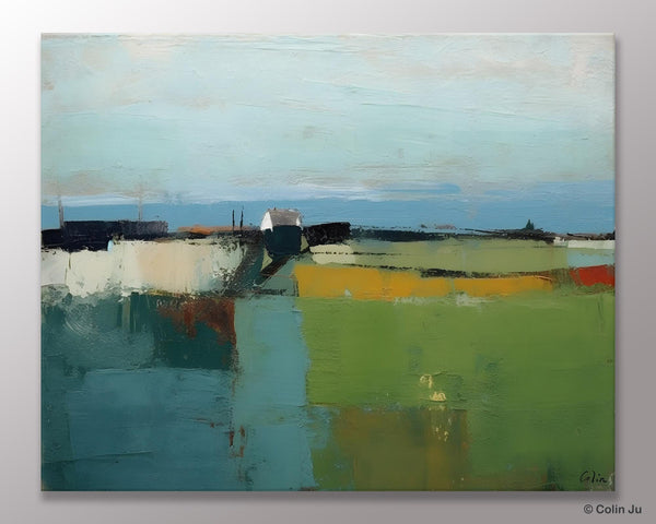Abstract Landscape Painting for Living Room, Heavy Texture Painting, Hand Painted Canvas Art, Original Abstract Art, Acrylic Art on Canvas-Silvia Home Craft