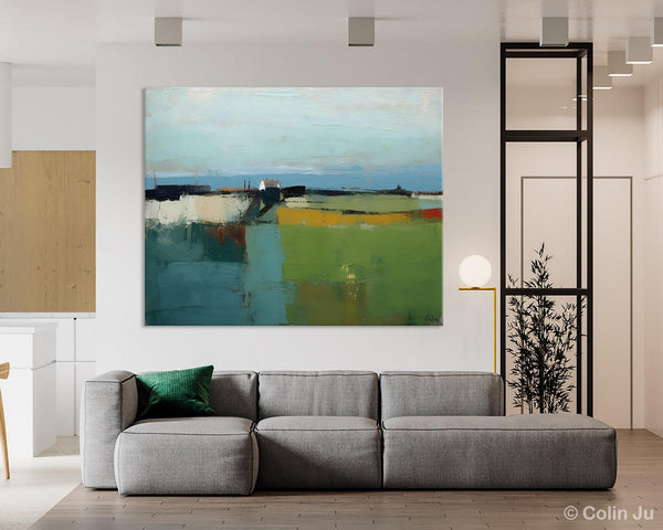 Abstract Landscape Painting for Living Room, Heavy Texture Painting, Hand Painted Canvas Art, Original Abstract Art, Acrylic Art on Canvas-Silvia Home Craft