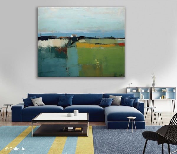 Abstract Landscape Painting for Living Room, Heavy Texture Painting, Hand Painted Canvas Art, Original Abstract Art, Acrylic Art on Canvas-Silvia Home Craft