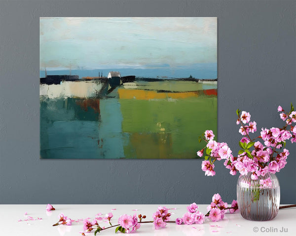 Abstract Landscape Painting for Living Room, Heavy Texture Painting, Hand Painted Canvas Art, Original Abstract Art, Acrylic Art on Canvas-Silvia Home Craft