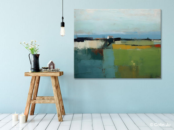 Abstract Landscape Painting for Living Room, Heavy Texture Painting, Hand Painted Canvas Art, Original Abstract Art, Acrylic Art on Canvas-Silvia Home Craft