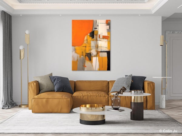 Large Paintings for Bedroom, Yellow Abstract Art Paintings, Large Contemporary Wall Art, Hand Painted Canvas Art, Original Modern Painting-Silvia Home Craft