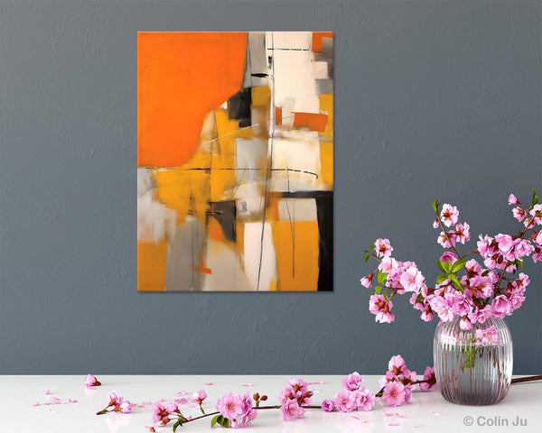 Large Paintings for Bedroom, Yellow Abstract Art Paintings, Large Contemporary Wall Art, Hand Painted Canvas Art, Original Modern Painting-Silvia Home Craft