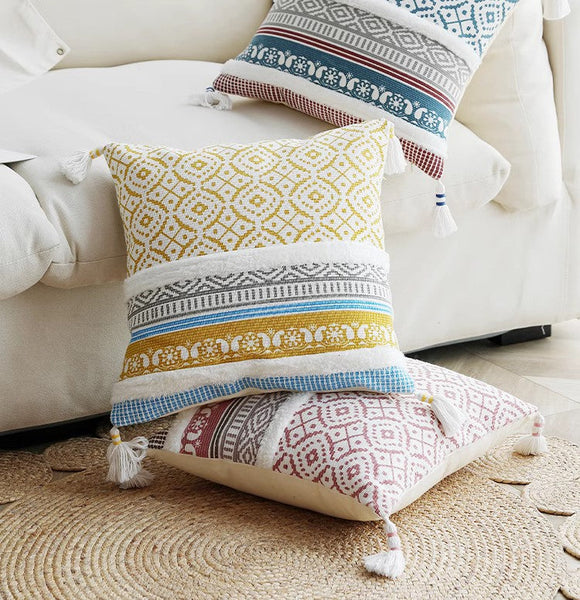 Contemporary Decorative Pillow Covers, Modern Decorative Pillow for Interior Design, Geometric Modern Sofa Pillows for Bedroom, Modern Square Pillows for Couch-Silvia Home Craft