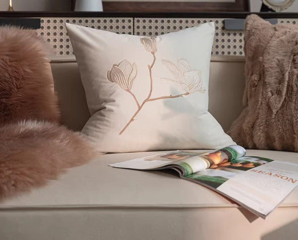 Decorative Pillow Arrangement Ideas for Couch, Modern Decorative Pillows for Bedroom, Embroidered Butterfly Pillow Covers, Large Decorative Throw Pillows for Living Room-Silvia Home Craft